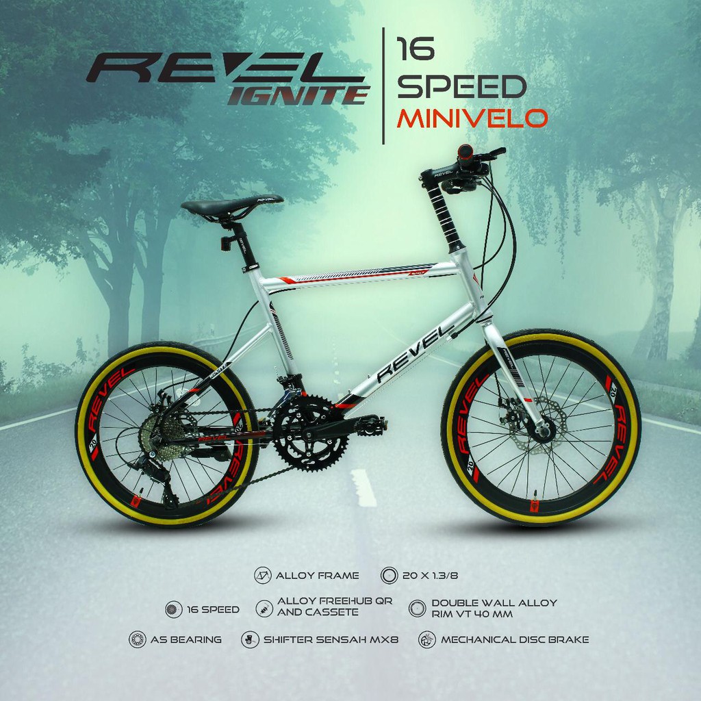 Sepeda minivelo revel ignite 16 speed sport