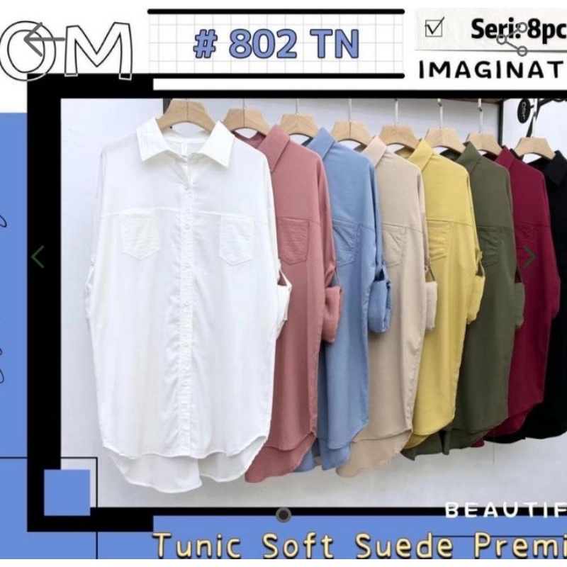 802 TN KEMEJA TUNIK  SOFT SUEDE LONDON GIRL