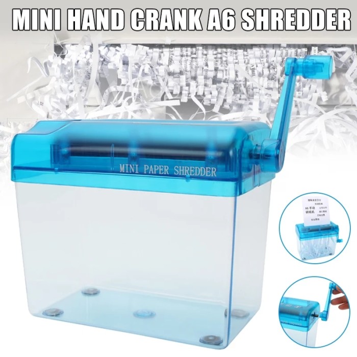 

q4AD5s Penghancur Kertas Mini Manual Paper Shredder As71S0D