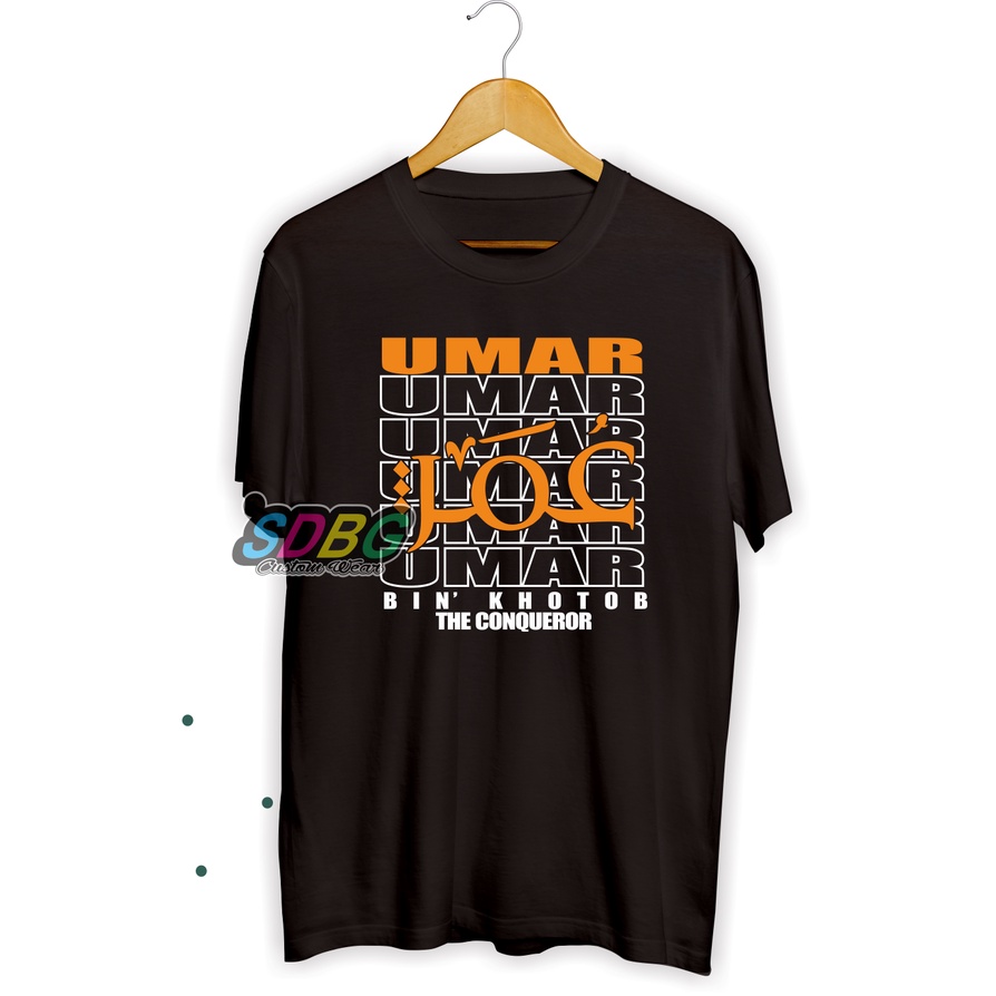 Kaos Dakwah Islami OMAR - UMAR BIN KHATTAB THE CONQUEROR Sabahat Nabi Khalifah Baju Santri Muslim Ts