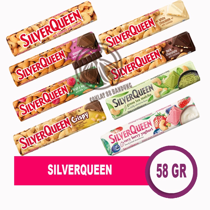

2Xbtygneal Sakha Snack ) Silverqueen 55Gr Ex 58Gr All Variant, Coklat Silverqueen Almond Mede Matcha