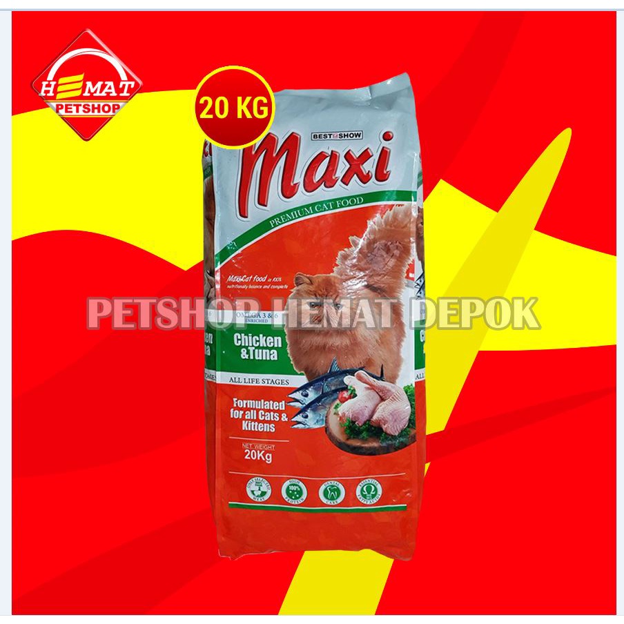 [GOSEND] Maxi Cat Chicken tuna 20 Kg Makanan kucing 20kg