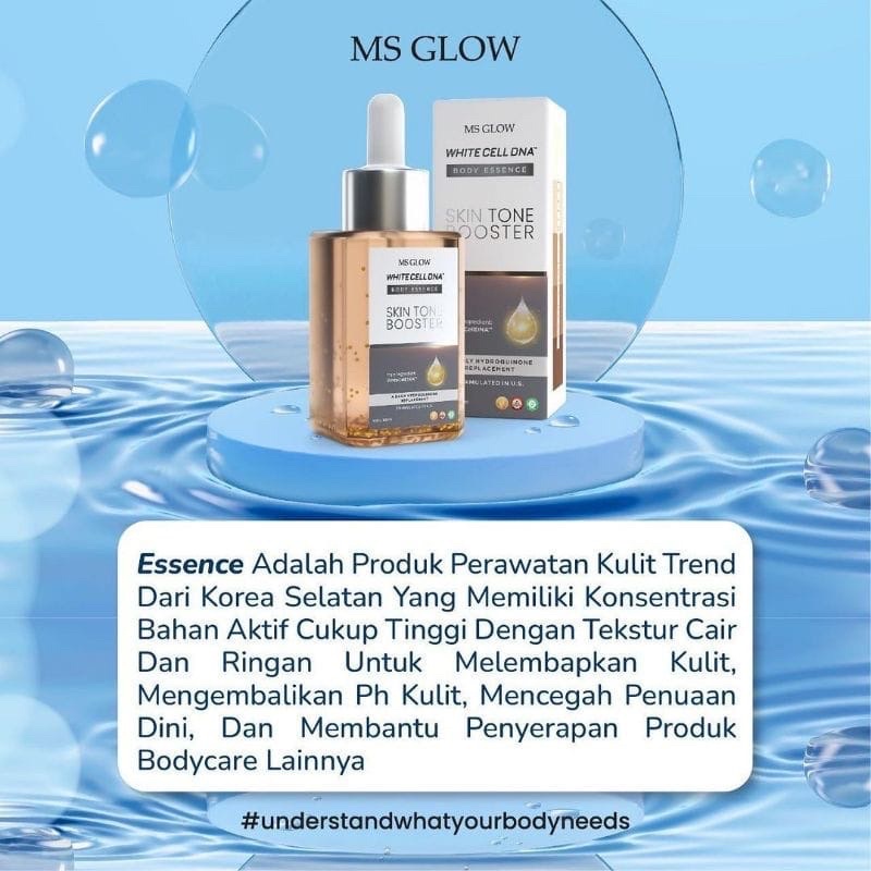 Body Essence - Skin Tone Booster - MS GLOW Toner Badan Terbaru ORIGINAL