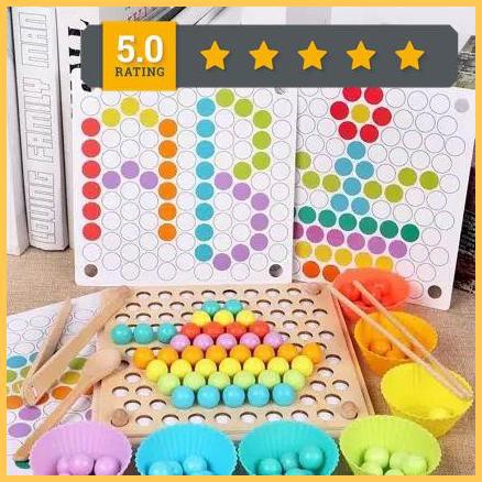 Mainan Montessori Belajar Warna - Color Sorting Beads Educational Toys Paling Murah