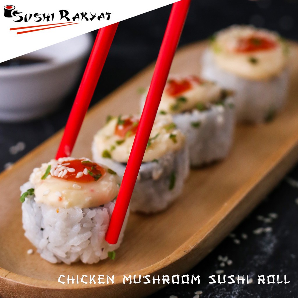 

SushiRakyat Chicken Mushroom Sushi Isi 4pcs/8pcs