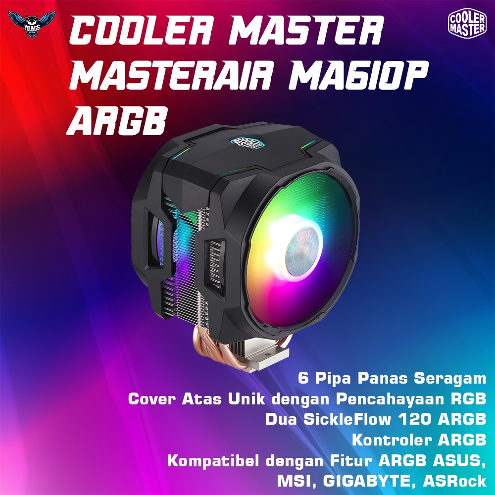 Cooler Master MASTERAIR MA610P ARGB | CPU Cooler Heatsink Fan