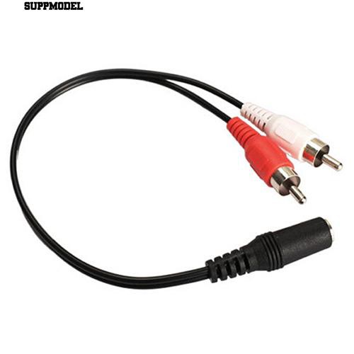 Kabel Adapter Splitter Y 3.5mm 1 / 8 &quot;Stereo Female Ke 2 Male RCA Jack Audio