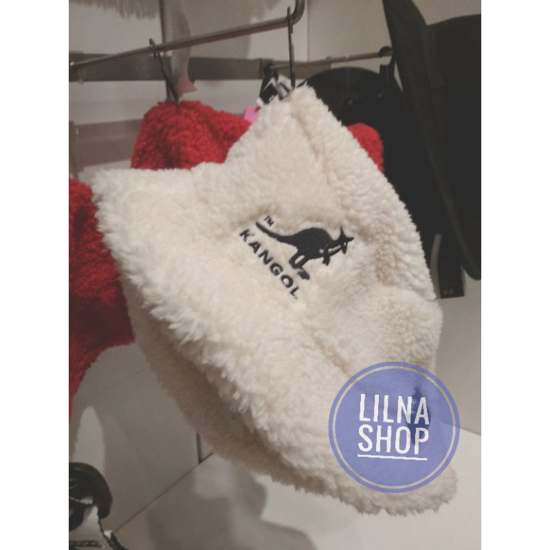[READY] KANGOL X H&M BUCKET HAT FLEECE SHEARLING BULU WOOL ORIGINAL