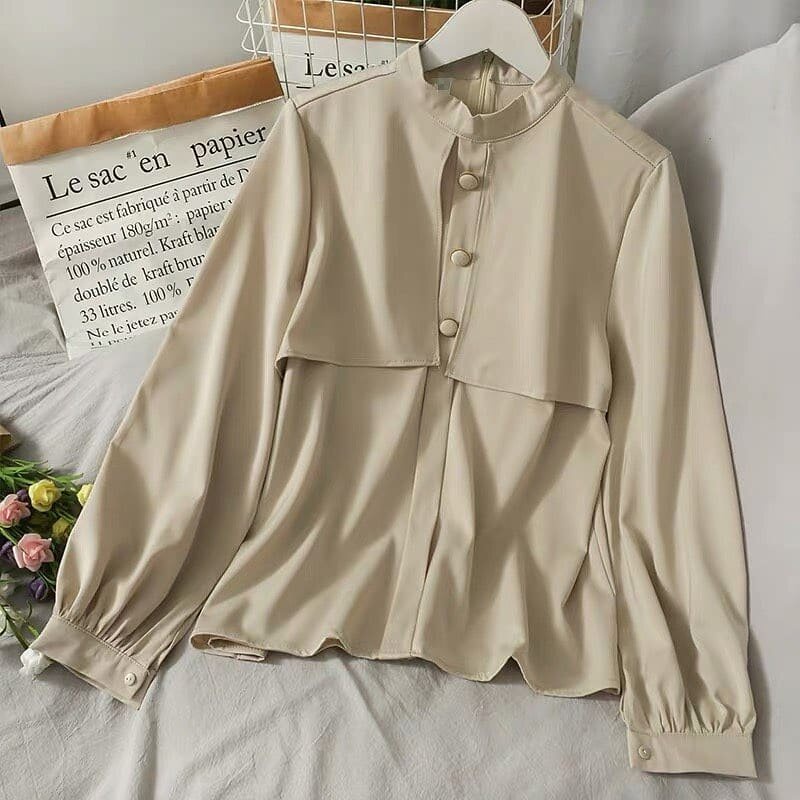 FEBY Bahan CREAMY CRAPE KANCING HIDUP BUSUI PAKAIAN WANITA BAJU WNAITA TERBAUR KIKINIAN SIMPLE ATASAN WANITA TERBARU MODEL TRENDY DAN ELEGAN BJAU BLOUSE 2022