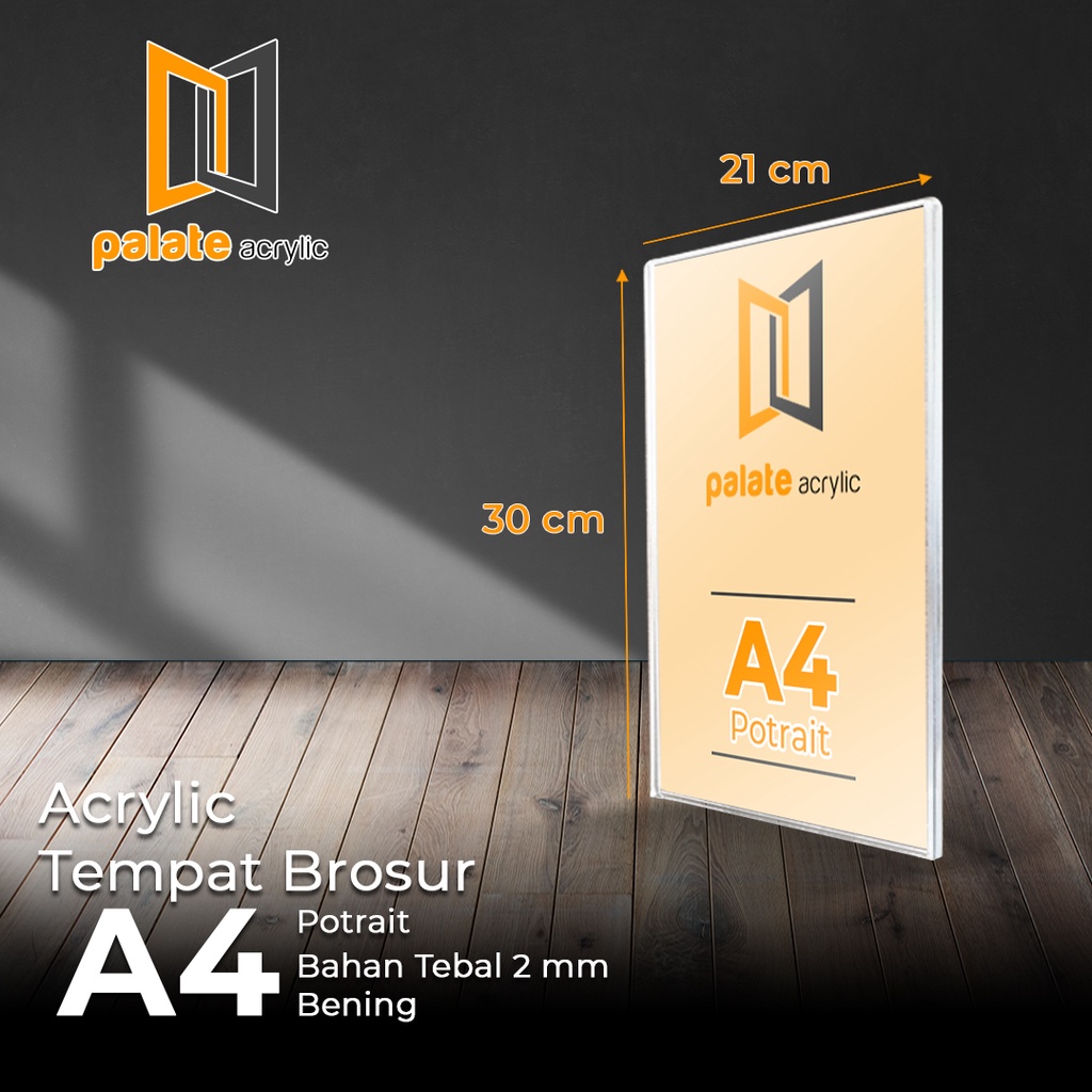 

ACRYLIC TENT HOLDER / AKRILIK BROSUR A4 PORTRAIT 2MM