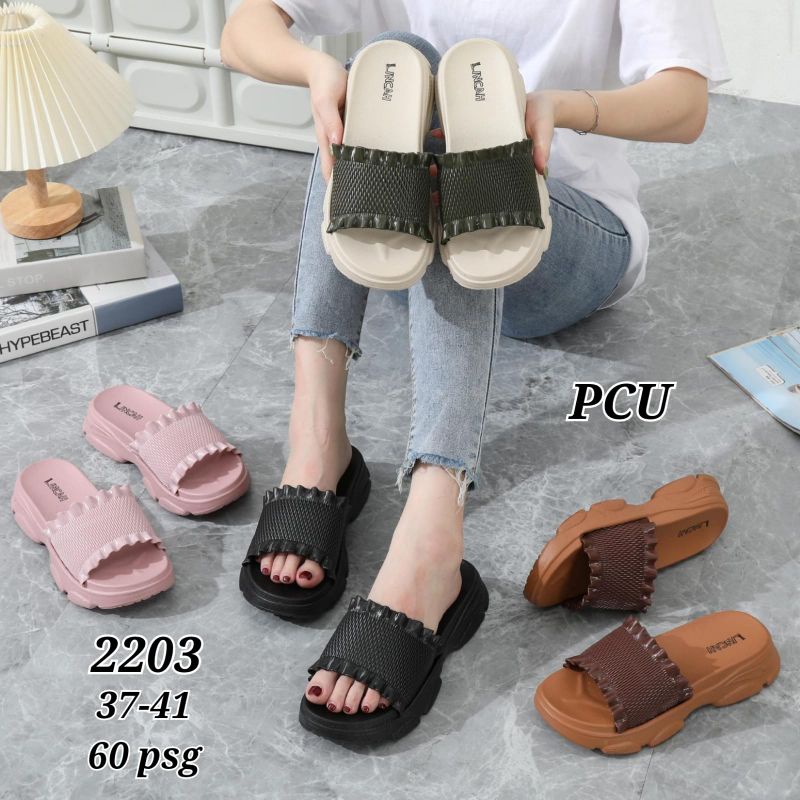 sandal wedges import wanita terbaru