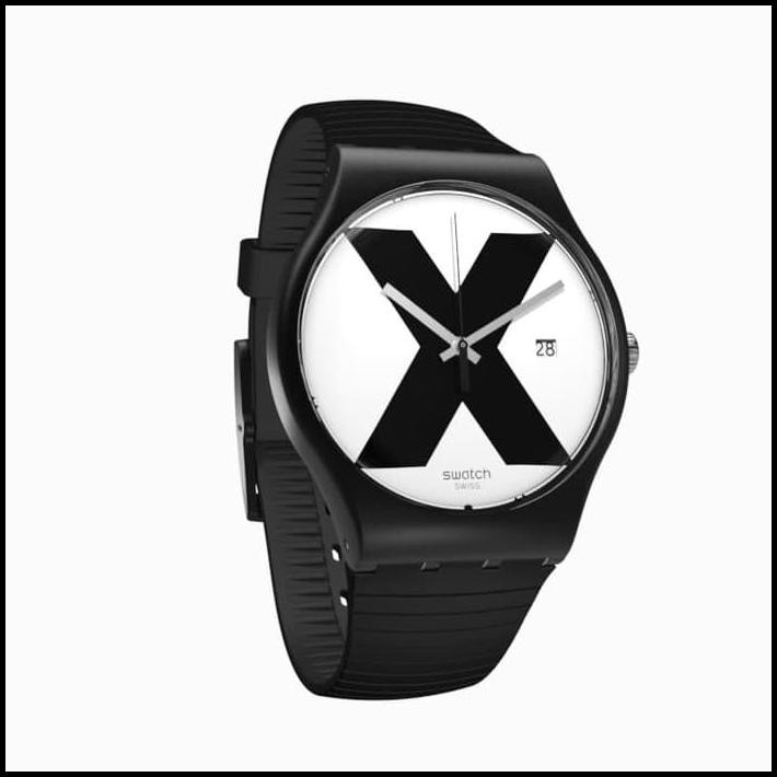 Swatch Analog Jam Tangan Karet Unisex Suob402 Xx-Rated Black Original