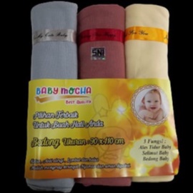 Bedong bayi polos ukuran 110X90 cm isi 3 pcs Baby mocha