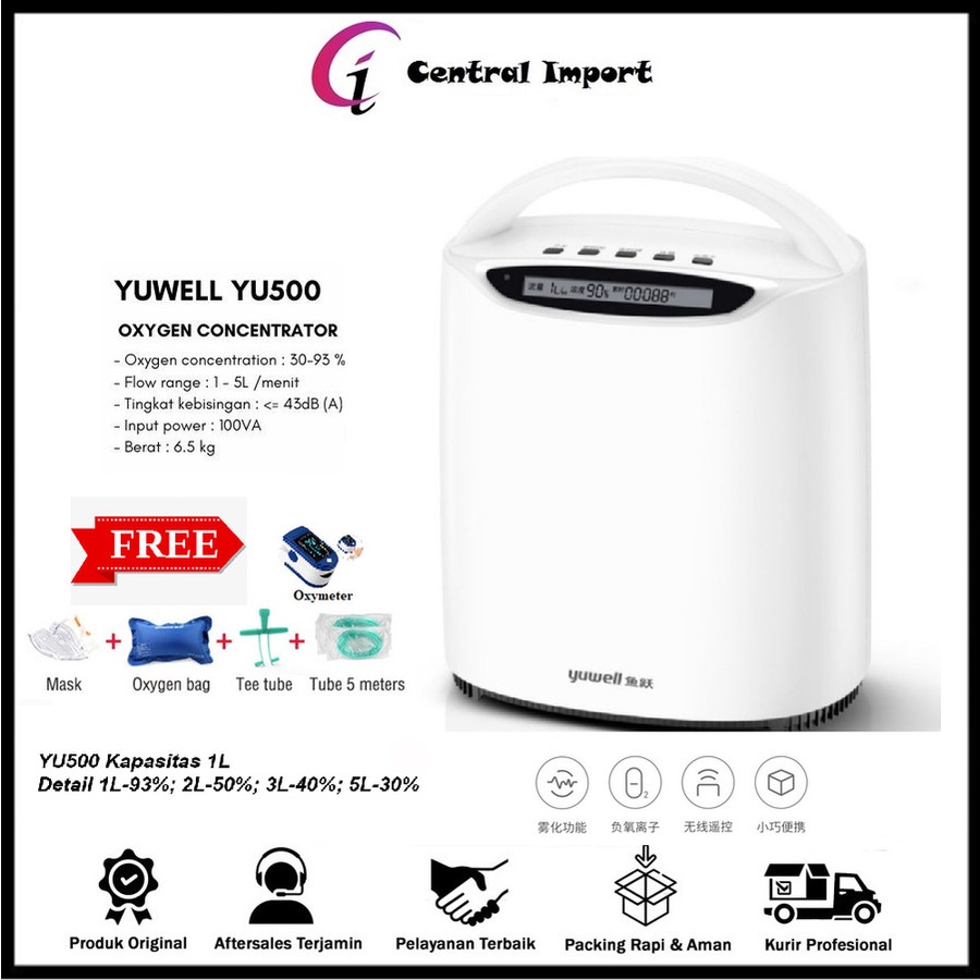 Yuwell YU500 Oxygen Concentrator Mesin Oksigen - Alat Bantu Pernafasan