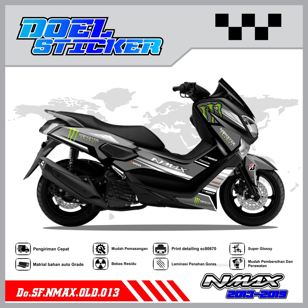 STICKER STRIPING NMAX OLD - STICKER STRIPING LIST VARIASI HOLOGRAM , CROME YAMAHA NMAX OLD DOEL 013