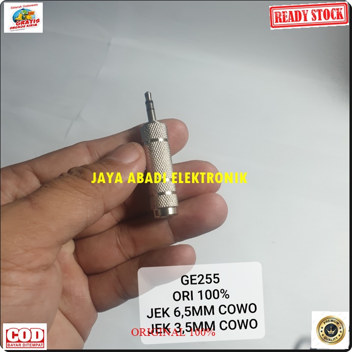 G255 JACK 6.5 KE 3.5 MM BAHAN BESI ADAPTER SAMBUNGAN SPLITER AUDIO SOUND SUARA CONVERTER KONEKTOR MULTIFUNGSI MALE EXTENSION PENYAMBUNG HEADSET HEADPHONE FEMALE AUX DVD MALE AMPLI PRAKTIS DAN MUDAH DIGUNAKAN HARGA TERJANGKAU