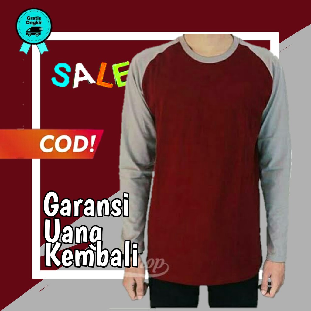 kaos raglan pria kaos pria lengan panjang kaos oblong pria kaos pria polos kaos panjang pria KE121