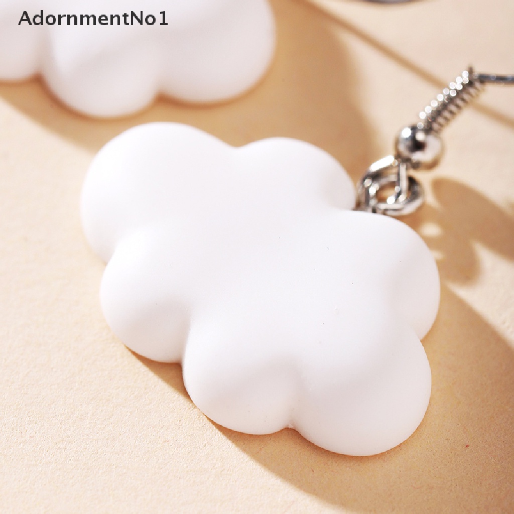 (AdornmentNo1) Anting Tusuk Bentuk Awan Putih + Pelangi Untuk Wanita