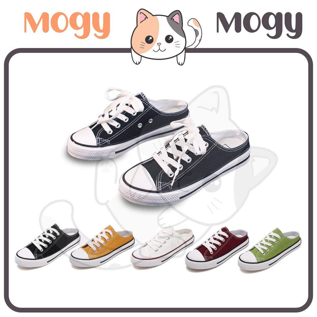 MOGYMOGY SHS002 Sepatu Sneakers Tali Tanpa Tutup Belakang Woman Fashion Shoes Sandal