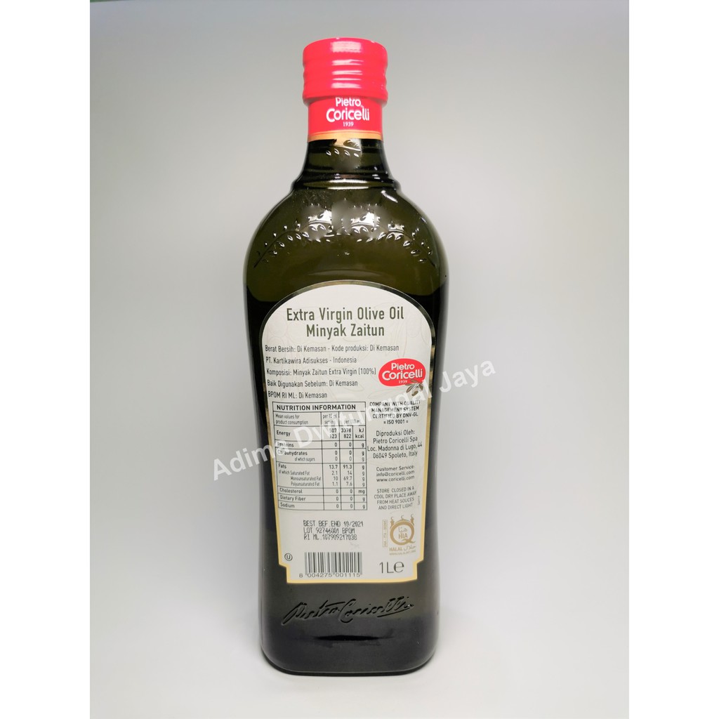 Extra Virgin Olive Oil Pietro Coricelli 1ltr / Minyak Zaitun Murni