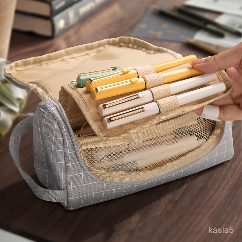 

Creative Canvas Large Capacity And Multiple Colour Pencil Case， School Pen Case Supplies Pencil Ba