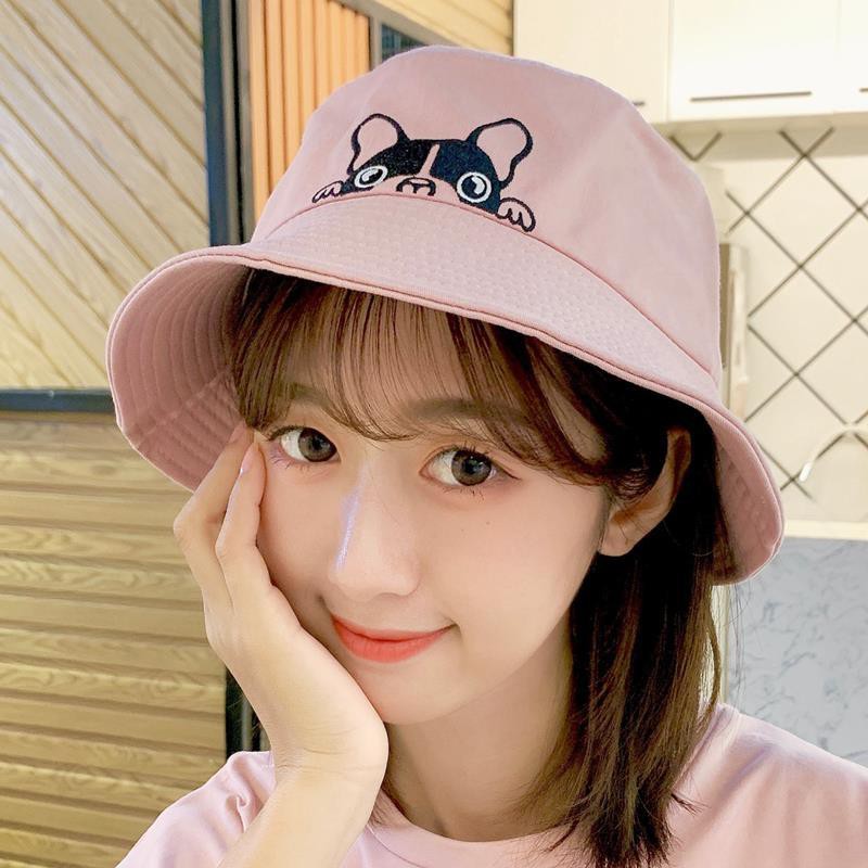 Topi Bucket Korea Bolak Balik Fisherman Lipat Motif Bordir Bunga Daisy Untuk Wanita Dan Pria