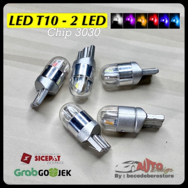 Lampu LED T10 Mobil Motor Chip 3030 - 2 Mata Super Bright