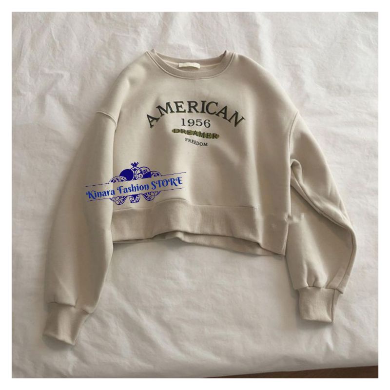 AMERICAN CROOPE Oversize Sweater Crewneck Oblong | Sweater Wanita Fashion Terkini Korean Style