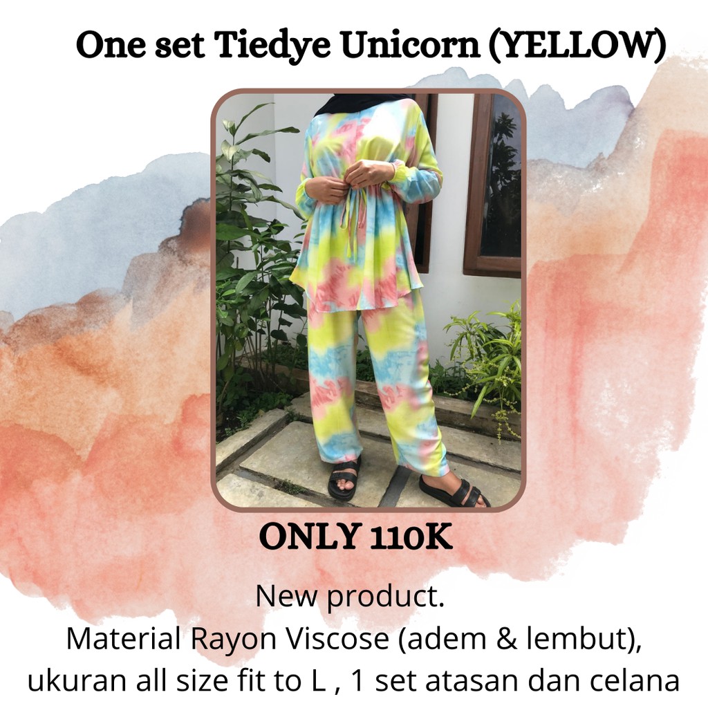 

ONE SET TIE DYE UNICORN SERIES PREMIUM (YELLOW)