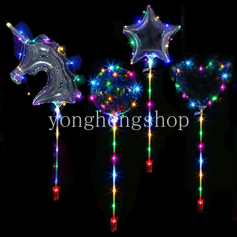 Lampu String LED 20 &quot;Bentuk Balon Bobo Unicorn / Bintang / Hati Untuk Dekorasi Pesta Ulang Tahun / Pernikahan