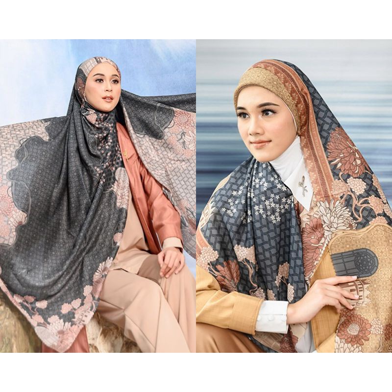 [SALE 10.10] SIAP KIRIM Buton  Scarf by Wearing Klamby. Noir, Sandy. Packaging Pouch Wearing Klamby.