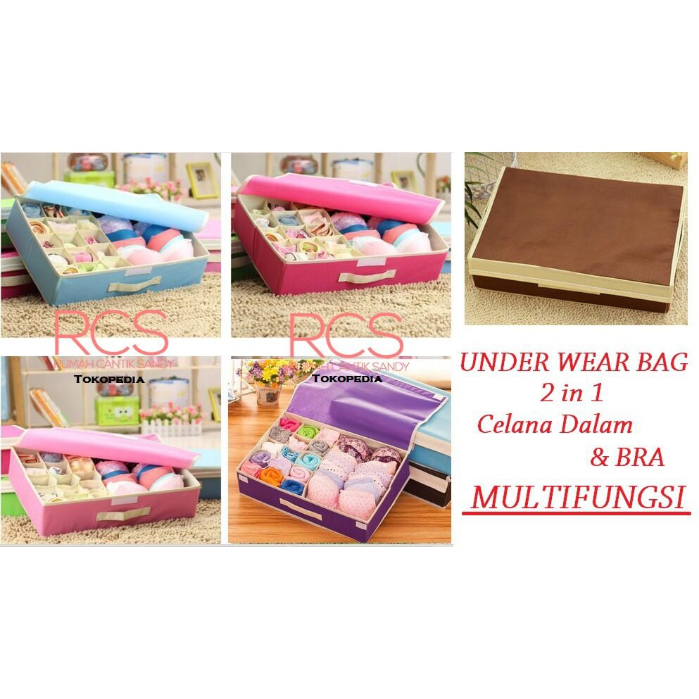 2 in 1 UNDERWEAR BAG (Tas untuk tempat celana dalam, bra, bahan tebal)