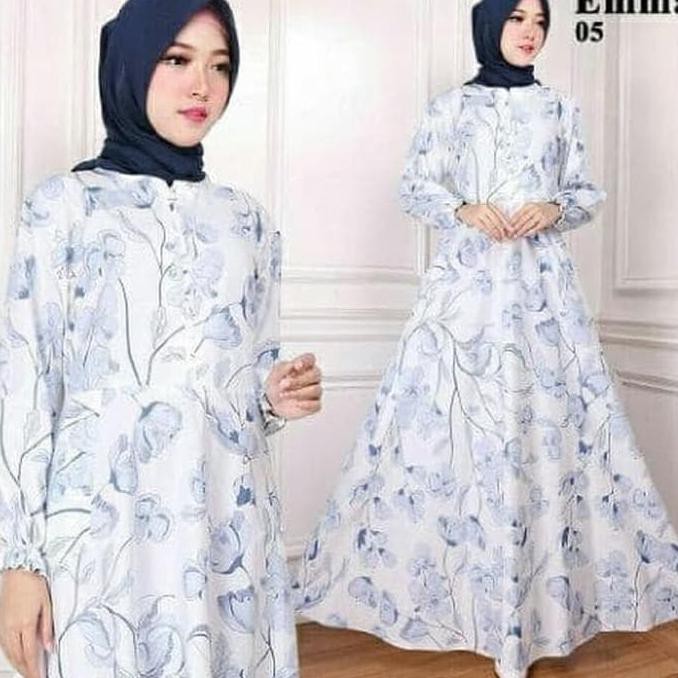 BAJU GAMIS MUSLIM KATUN EMMA PUTIH MEWAH / DRESS MUSLIM / GAMIS PESTA
