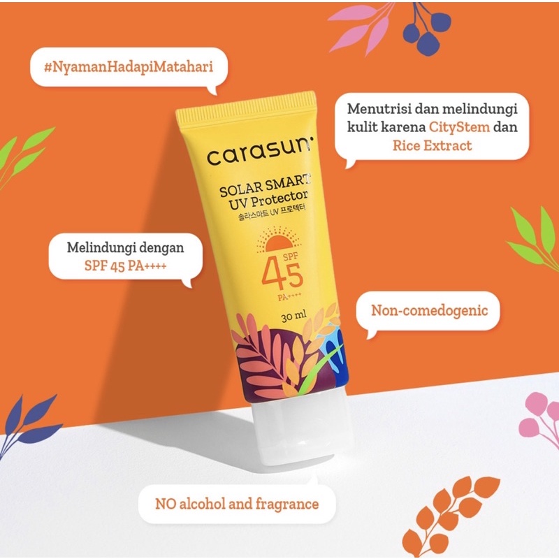 CARASUN Solar Smart UV Protection SPF 45 PA++ (30ml/8ml) BPOM Sunscreen Wajah, Sun Screen, Sunblock