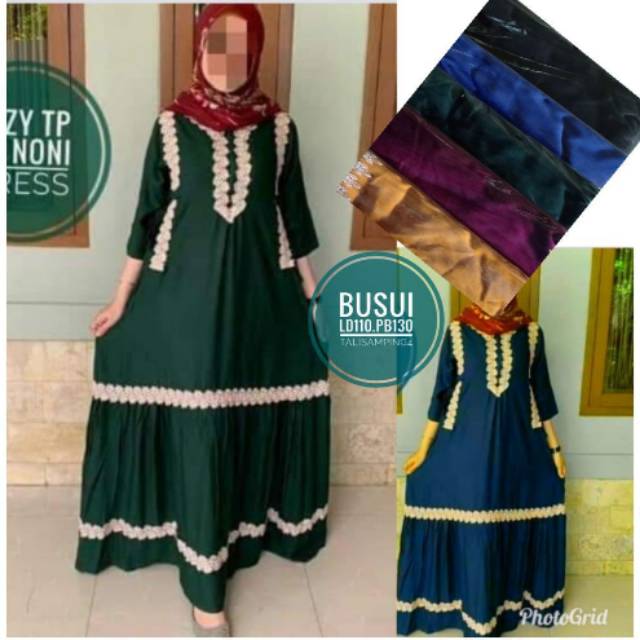 Gamis renda noni rempel bawah
