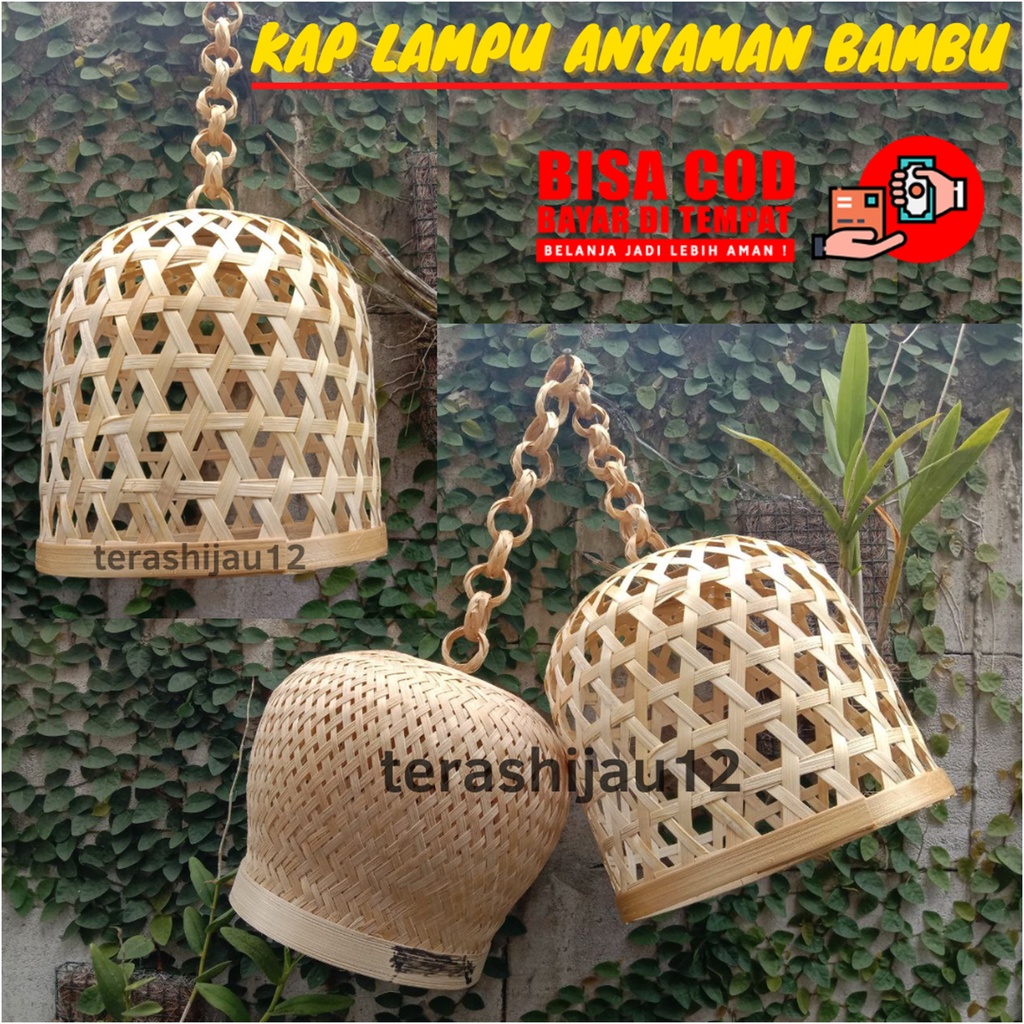 Kap Lampu Dekorasi Pelaminan, Kap Lampu Bambu Gantung Unik Hiasan Rumah, Cafe, Hotel