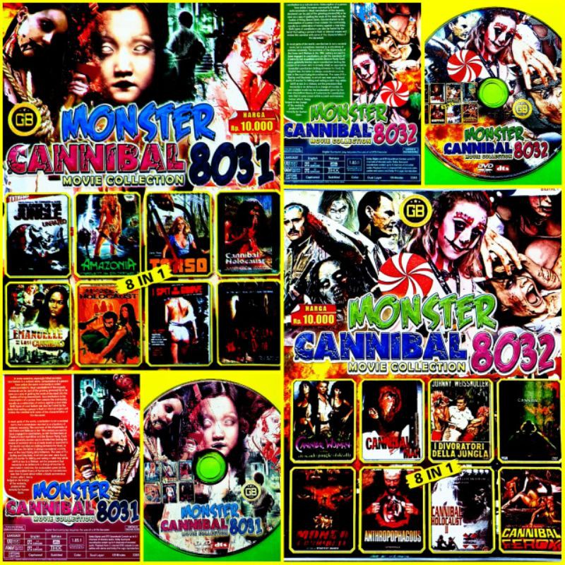 KASET PAKET TERLARIS FILM HOROR MONSTER CANNIBAL MOVIE COLLECTION
