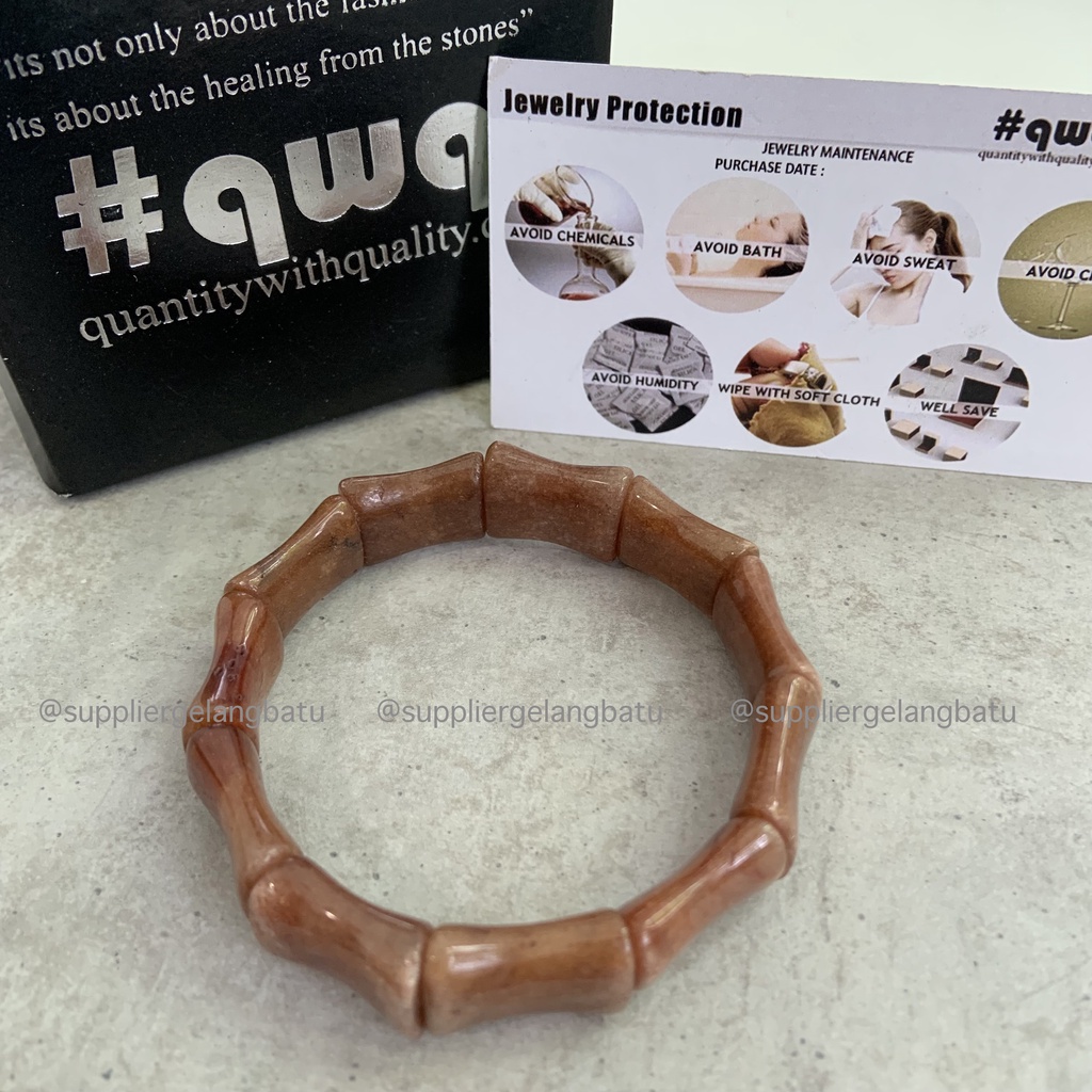 Gelang Batu KORAL COKLAT TULANG limited BROWN CORAL akik serat elastis