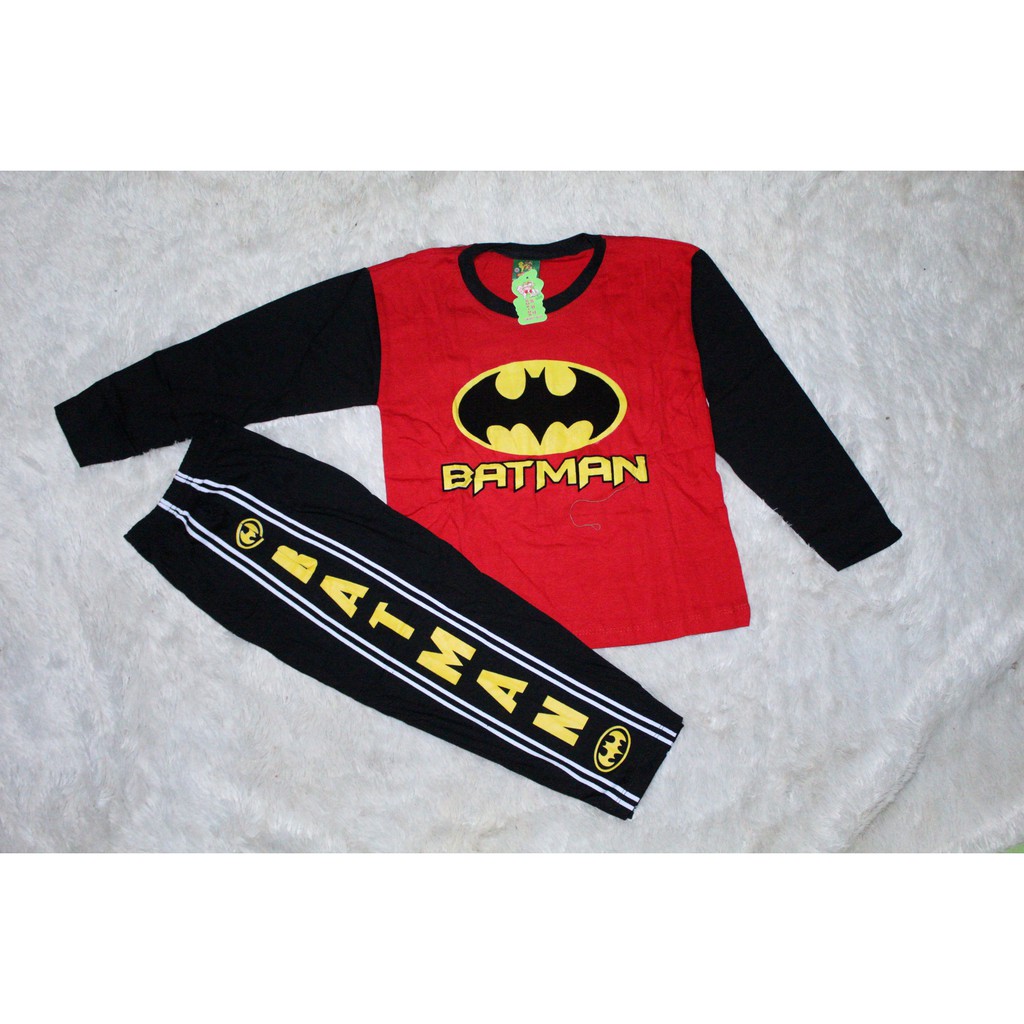 Ultraman/batman/spiderman/ironman/advanger/superhero Baju tidur piyama anak size 10-12 tahun