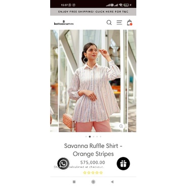 savana ruffle shirt orange benang jarum PL