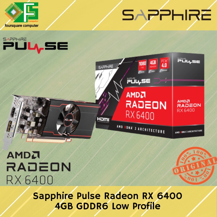 VGA Sapphire Pulse Radeon RX 6400 4GB GDDR6 Low Profile Resmi