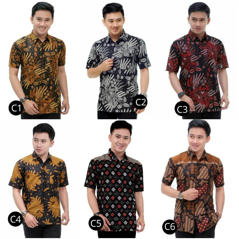 [siap Kirim] Kemeja Batik Aneka Motif Hem Kondangan Pria Lengan Pendek Casual