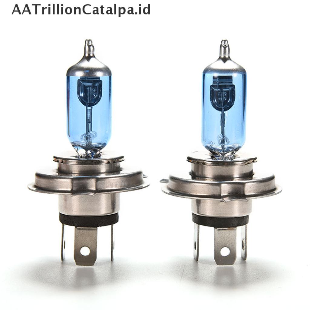 (AATrillionCatalpa) 2pcs Lampu Halogen Xenon HID H4 12V 60 / 55W Warna Putih Untuk Mobil