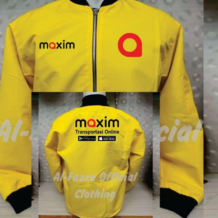 Langsung Beliii.. JAKET BOMBER MAXIM ojol hitam dan kuning