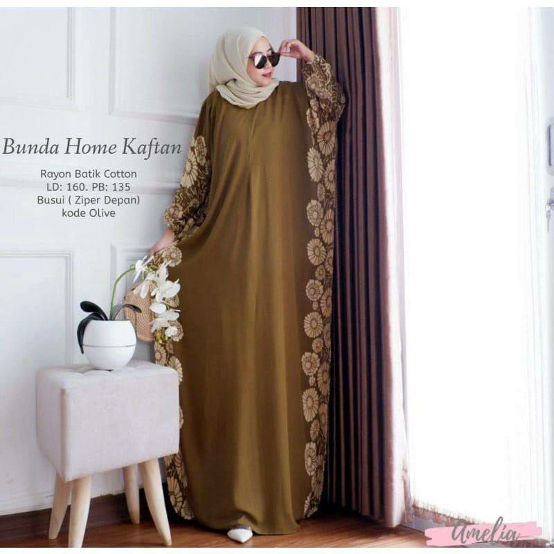 Kaftan Jumbo Wanita Bahan Rayon Motif Kekinian