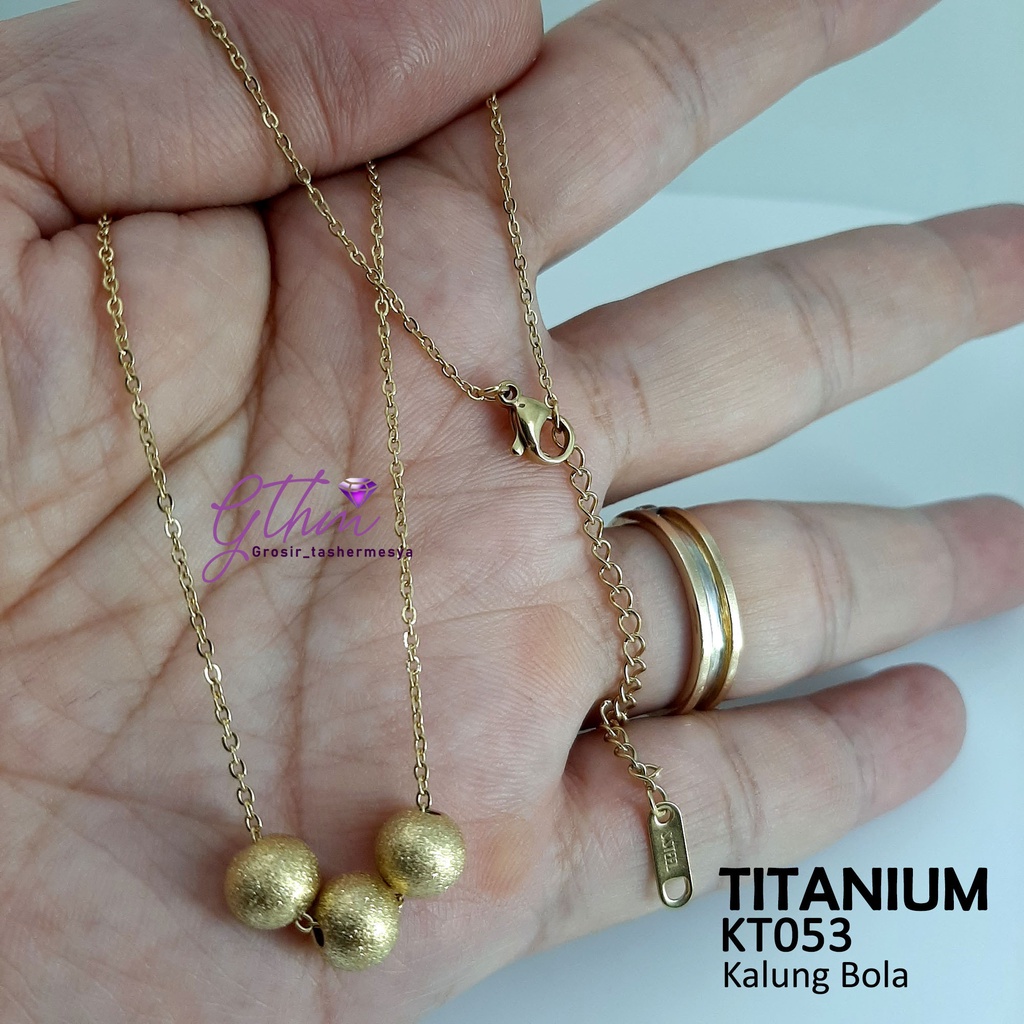 Kalung Wanita Bola Doff Titanium Stainless Steel Perhiasan Fashion Import Premium KT053 gthm