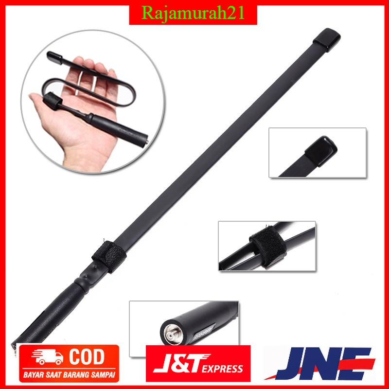 Tactical Antena Dual Band 32cm AR-152A for Walkie Talkie Taffware Pofung UV-5R UV-82 UV5R - Black