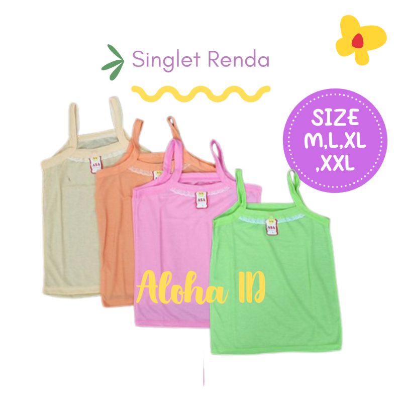 Singlet Renda Kaos Dalam Anak Remaja Dewasa Wanita Perempuan Renda