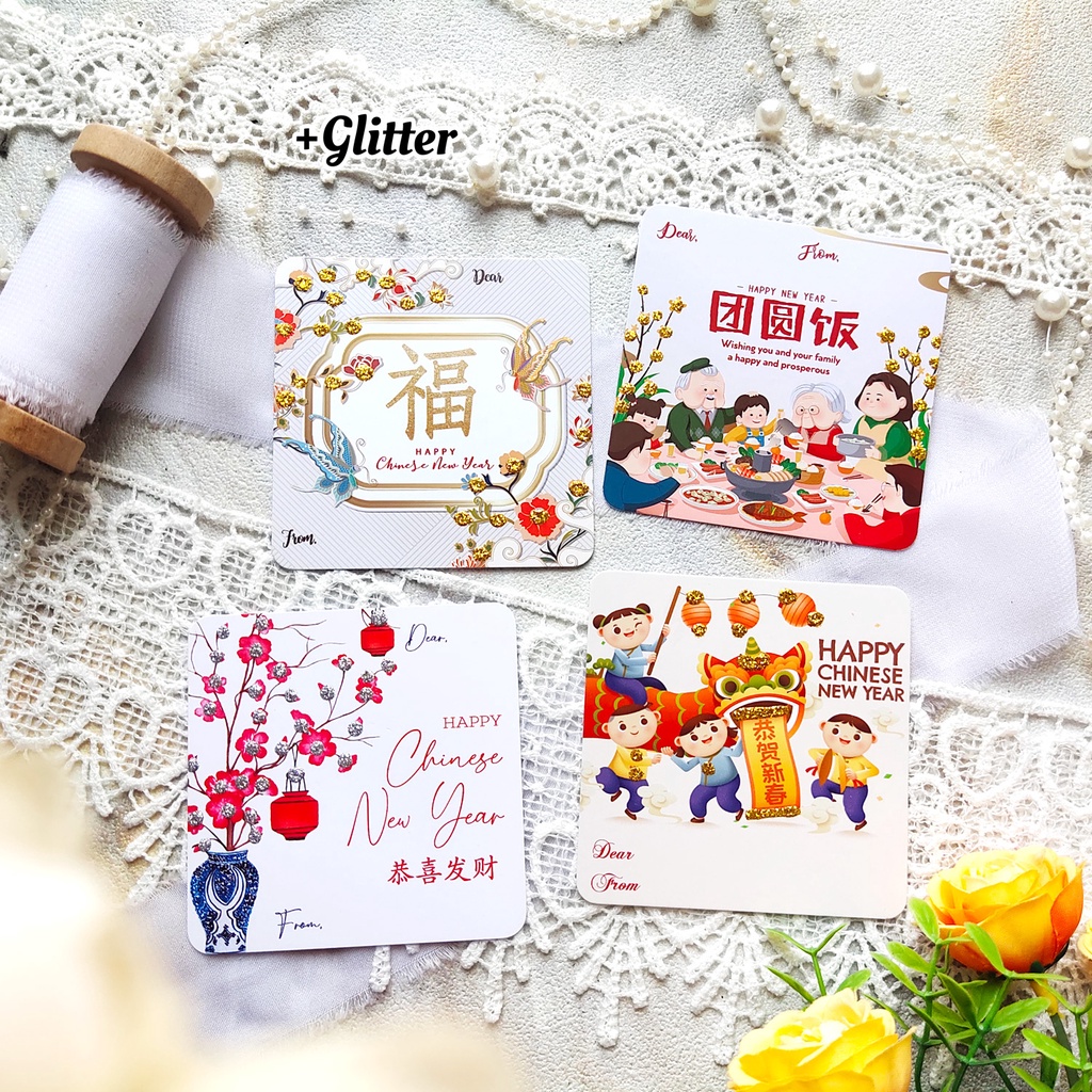 KARTU IMLEK / TAHUN BARU CHINA / CHINESE MINI, HANGTAG GREETING CARD [READY STOK] PACKING HAMPERS DEAR FROM TO GIFT