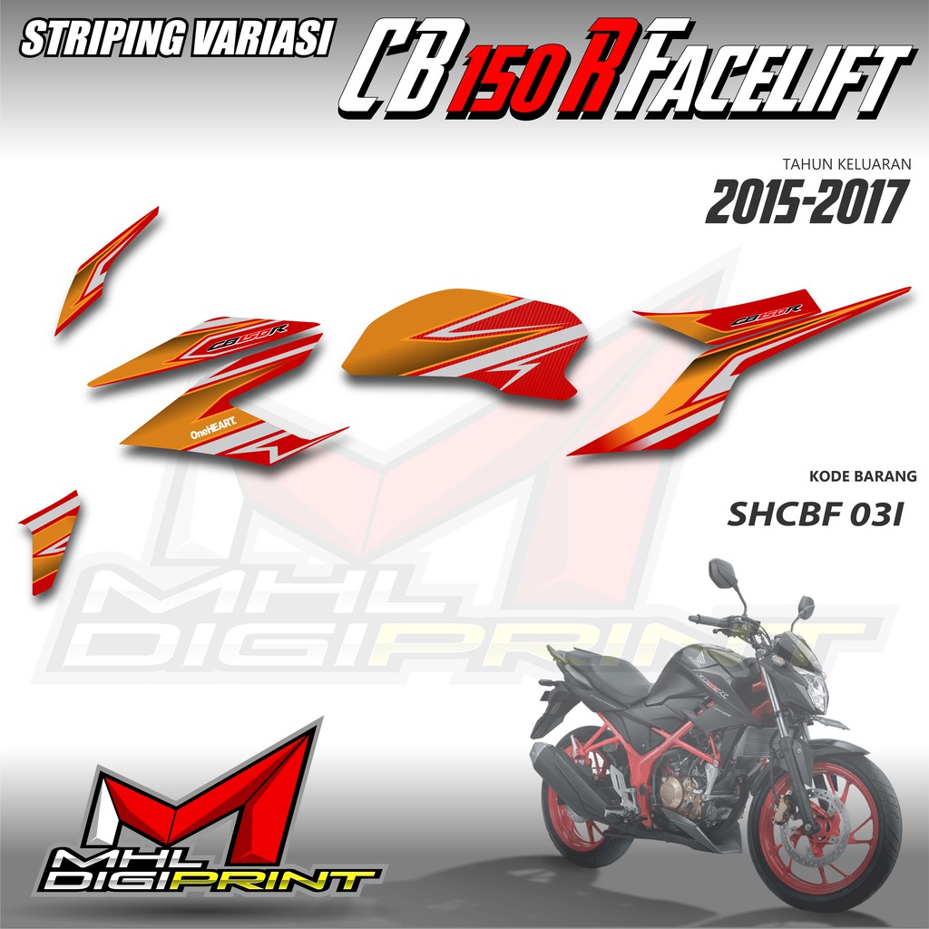 STRIPING VARIASI CB 150R FACELIFT - STIKER CB 150R - SHCBF 03